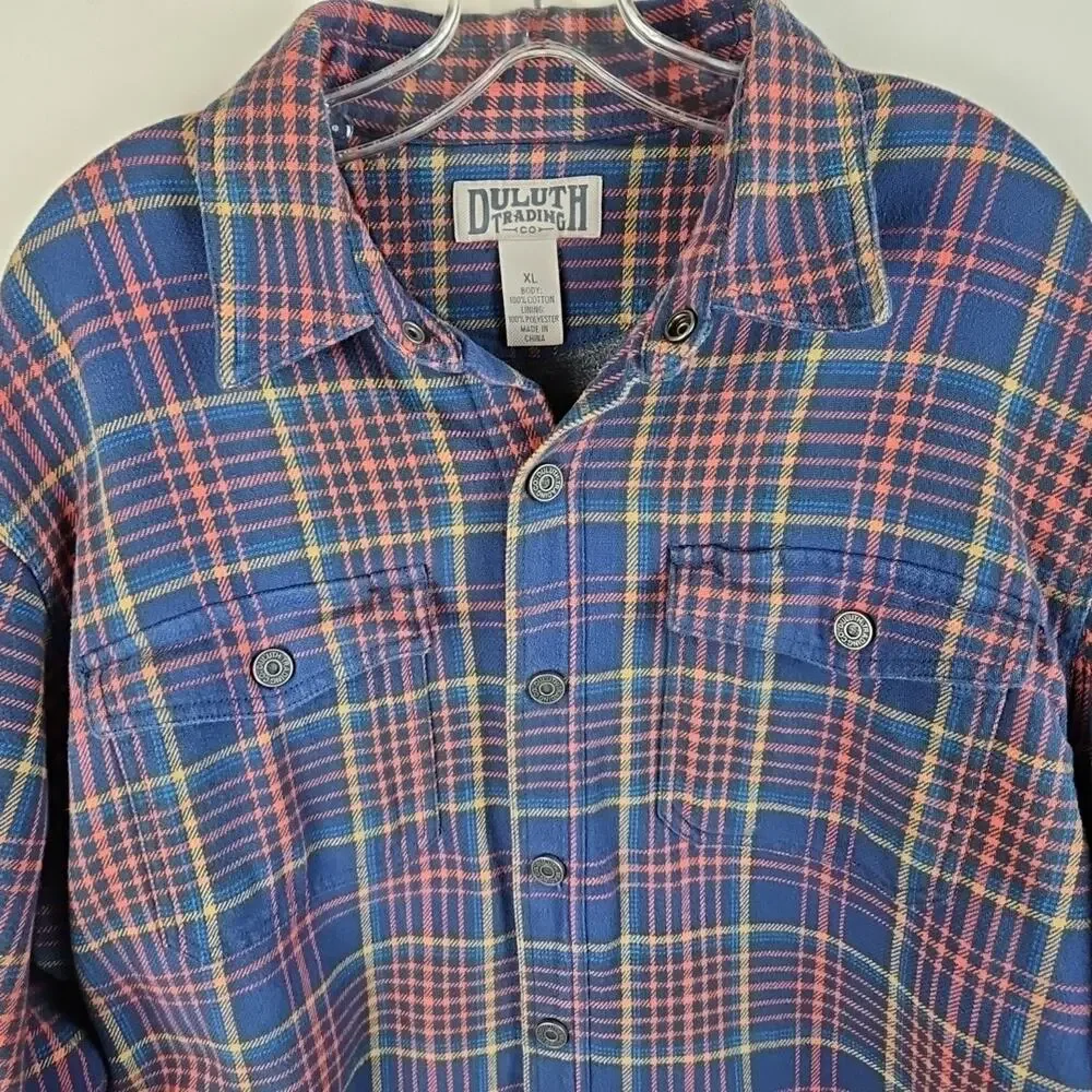 Duluth Trading Co Shacket Mens XL Flapjack Fleece-lined Relaxed Fit Shirt Jac